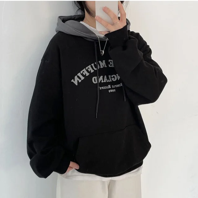 Loose Autumn And Winter Thickening Fleece Padded Coat Plus Size Thin Top 715 Black Thin - Shop at LoveMi