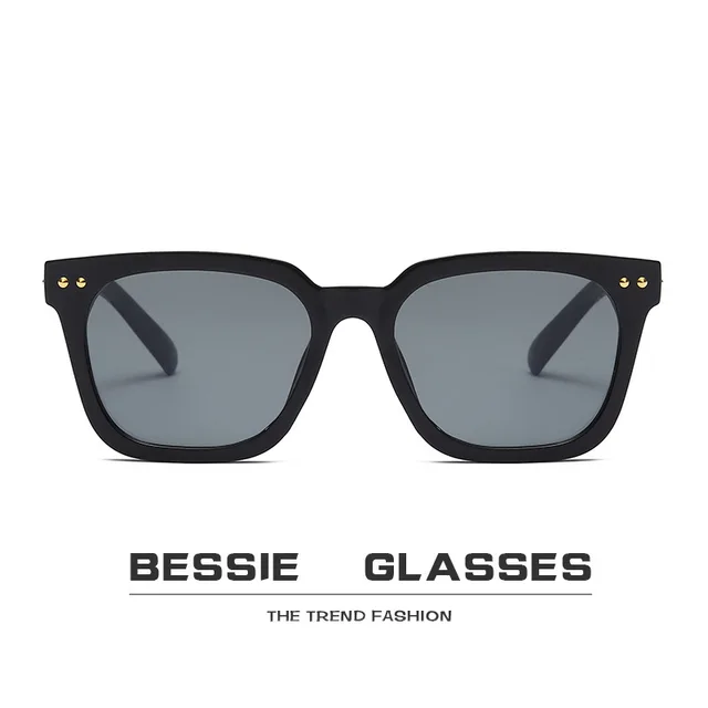 Small Frame Square Sunglasses Fashion Personality Mi Nail Frame Concave Shape Black Frame - Shop at LoveMi