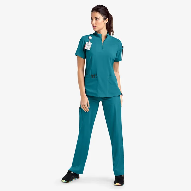 Hand Washing Suit Work Clothes Uniform Stand Collar Suit Elastic Quick drying Medical Operating Room Surgical Gown Lake Blue - Shop at LoveMi