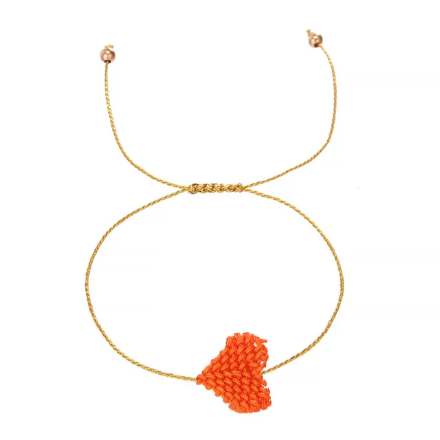 Friendship Chain Bohemian Hand woven Colorful Simple Love Rope Orange - Shop at LoveMi