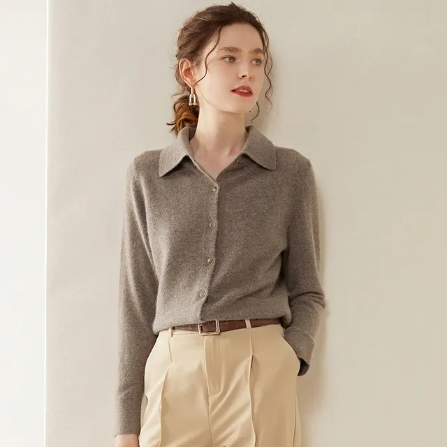 Knitted Sweat shirt Slim Fit Slim Looking Base Purple Velvet Camel - Shop at LoveMi