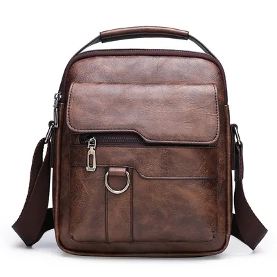 Casual Crossbody Men's Document Small Backpack Brown - Shop at LoveMi