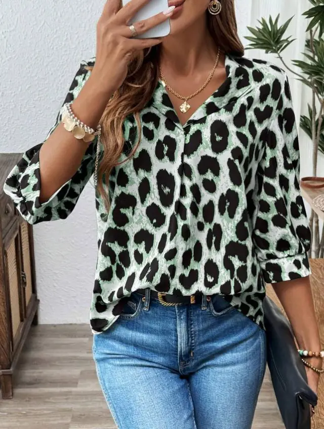 European And American Elegant Long Sleeve Shirt Green - Shop at LoveMi