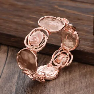 Colorful Oil Rose Elastic Bracelet - Champagne Rose