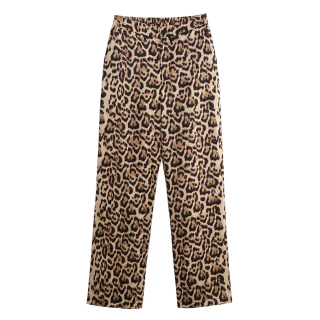 Animal Print Straight High Waist Thin Trousers - Shop at LoveMi