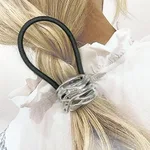Simple Small Rubber Band Headband Hair Accessories Metal Geometry - 2 Silver