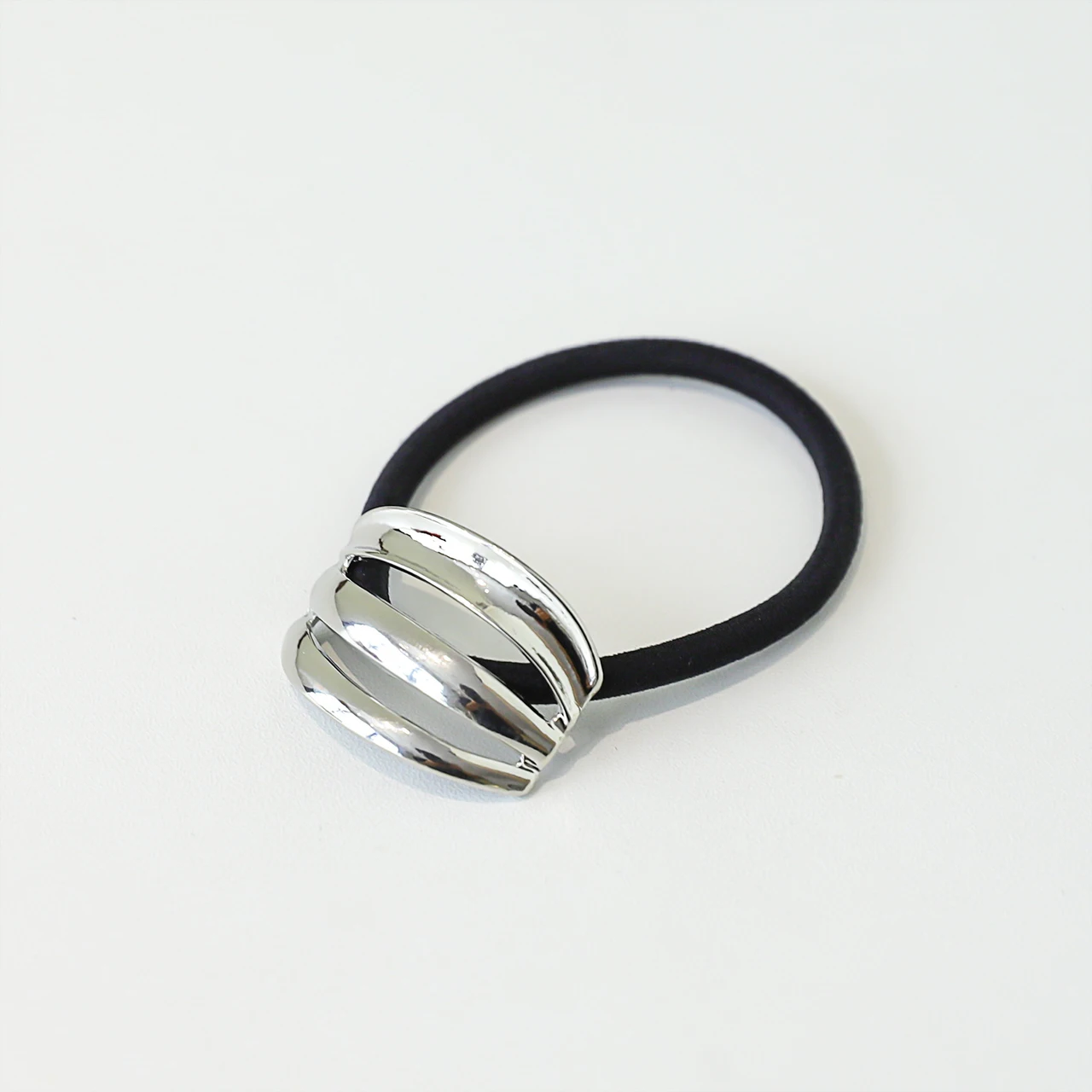 European And American Cold Style Geometric Metal Concave-convex Stretch Retro Head Rope - Elliptical Hollow Silver