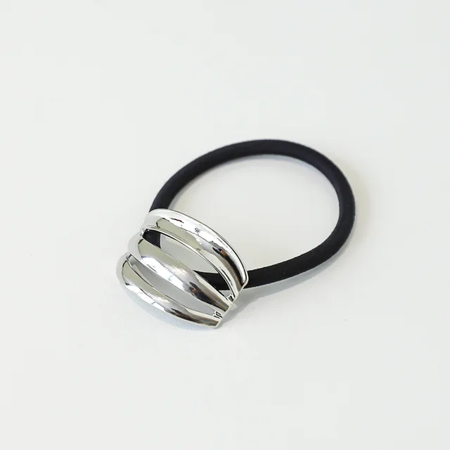 European And American Cold Style Geometric Metal Concave convex Stretch Retro Head Rope Elliptical Hollow Silver - Shop at LoveMi
