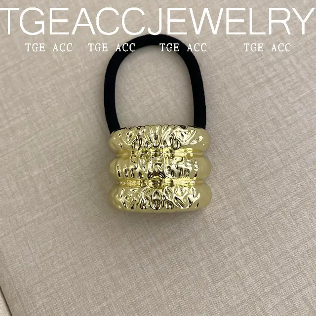 European And American Cold Style Geometric Metal Concave convex Stretch Retro Head Rope Wrinkles Golden - Shop at LoveMi