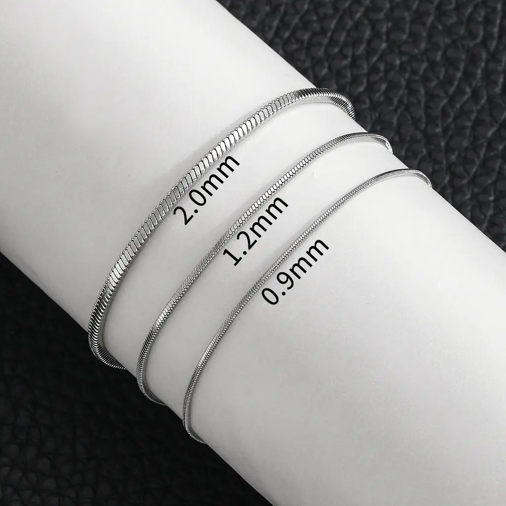 Titanium Steel Gold-plated Square Snake Chain Bracelet For Women - Style 2 Silver