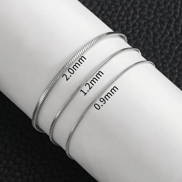 Titanium Steel Gold plated Square Snake Chain Bracelet For Women Style 2 Silver - Shop at LoveMi