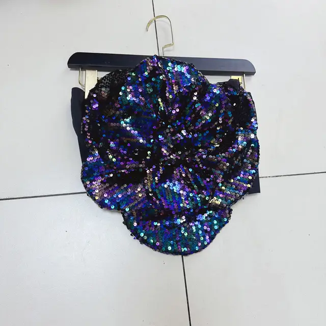 Summer Multi layer Petals Heavy Embroidery Sequins Tube Top Black - Shop at LoveMi