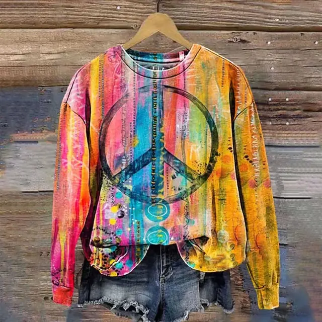Women's Printed Drop shoulder Sweater 1 Style - Shop at LoveMi