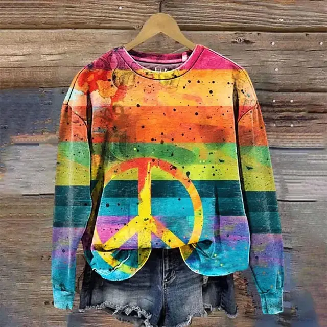 Women's Printed Drop shoulder Sweater 7 Style - Shop at LoveMi
