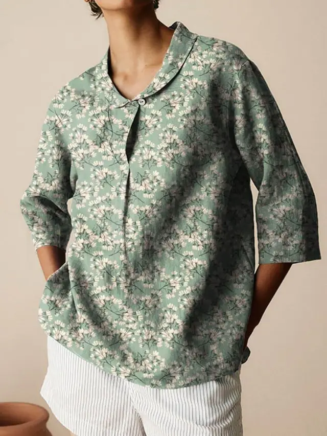 Autumn New Retro Slub Linen Shirt Casual 14 Models - Shop at LoveMi