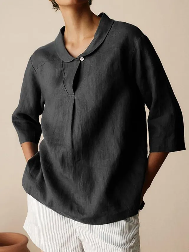 Autumn New Retro Slub Linen Shirt Casual 16 Models - Shop at LoveMi