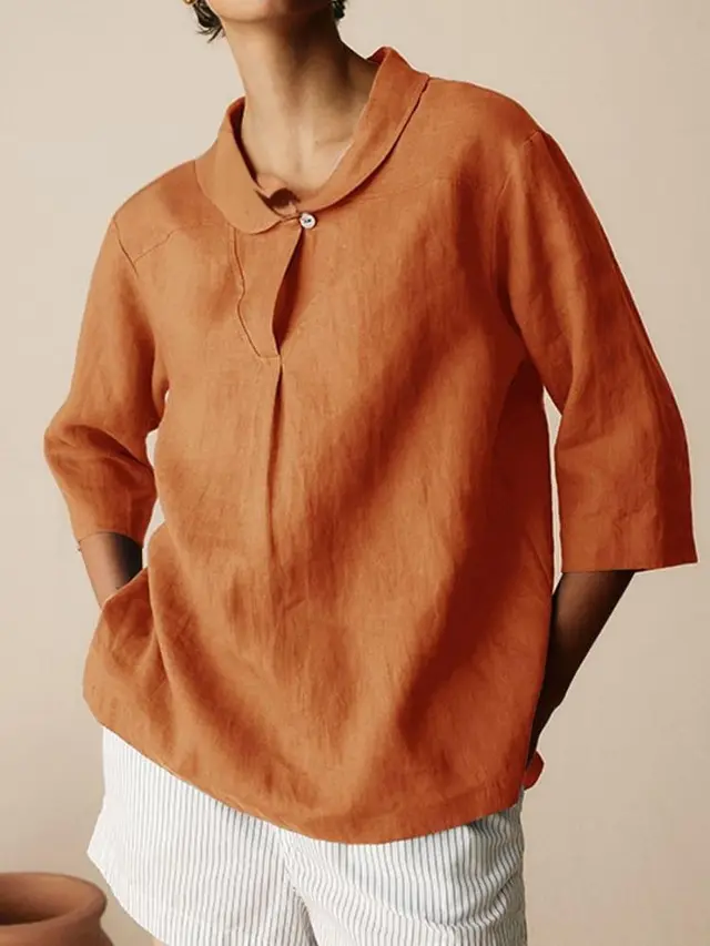 Autumn New Retro Slub Linen Shirt Casual 17 Models - Shop at LoveMi