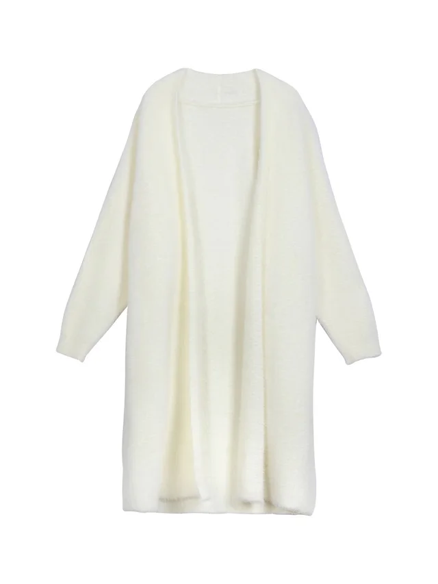 Soft Glutinous Knitted Cardigan Sweater For Women Autumn And Winter New Loose Beige Medium Length - Shop at LoveMi