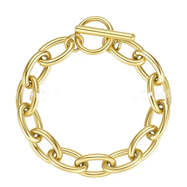 14K Gold Titanium Steel Special interest Design Exaggerated Bracelet Gold - Shop at LoveMi