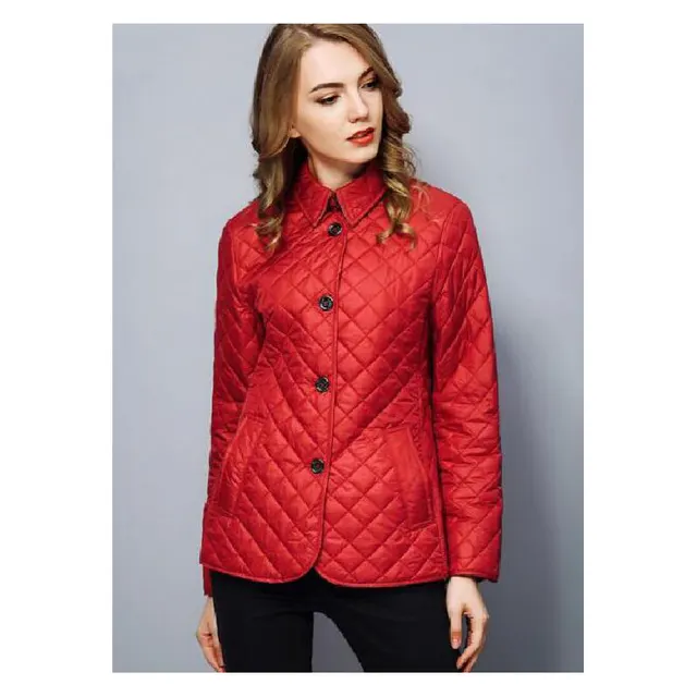 Fashionable Temperament Lapel Single Breasted Slim Fit Warm Cotton padded Jacket Red - Shop at LoveMi