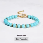 Blue Pine Stone Round Beads