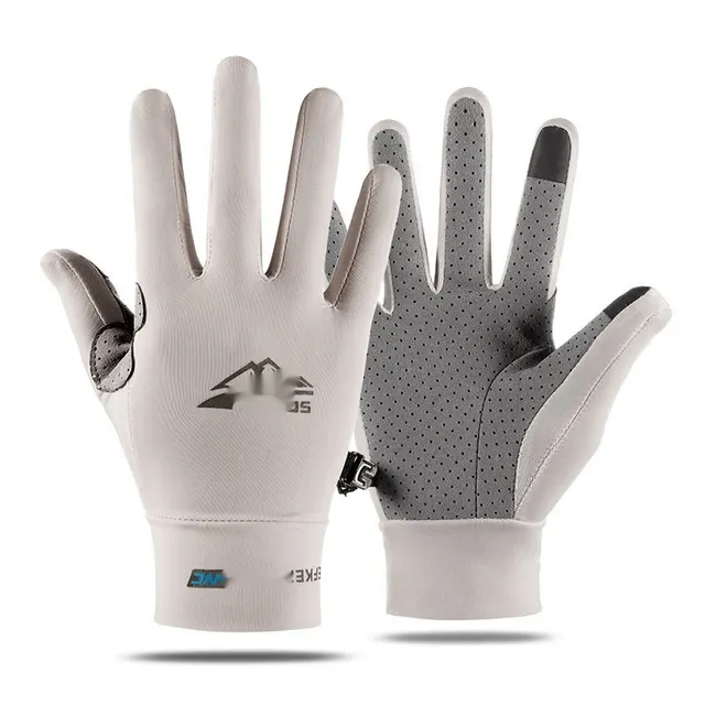 Leaks Sweat absorbent Breathable Bicycle Riding Non slip Gloves Mountain Full Finger Gray - Shop at LoveMi