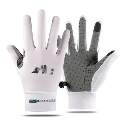Leaks Sweat absorbent Breathable Bicycle Riding Non slip Gloves Mountain Full Finger White - Shop at LoveMi