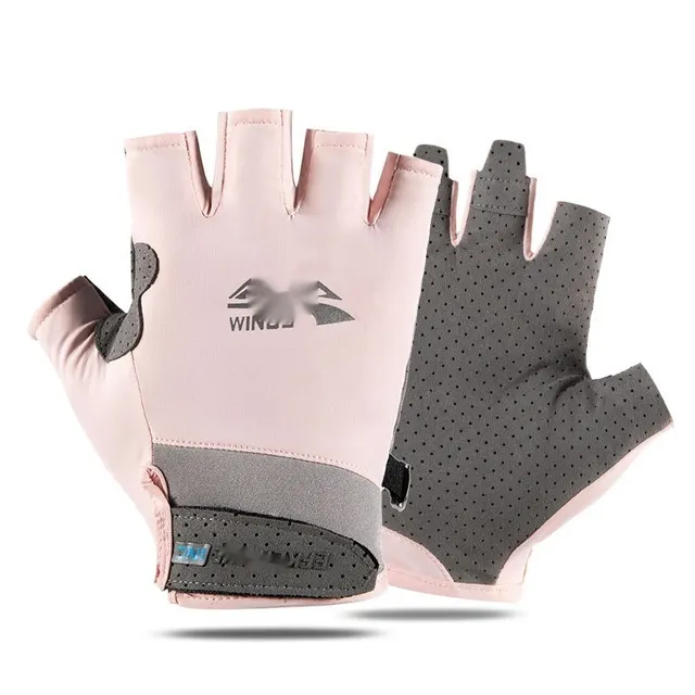 Leaks Sweat absorbent Breathable Bicycle Riding Non slip Gloves Mountain Half Finger Pink - Shop at LoveMi