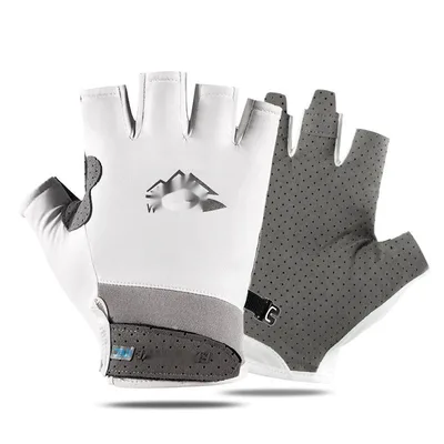 Leaks Sweat absorbent Breathable Bicycle Riding Non slip Gloves Mountain Half Finger White - Shop at LoveMi