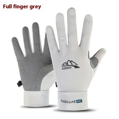 Sun Protection Gloves Summer Ice Silk Touch Screen UV Protection Gray - Shop at LoveMi