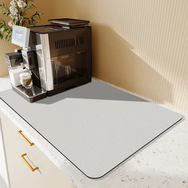 Absorbent Bowl And Plate Drying Mat Bar Counter Wash Basin Water Draining Pad Kitchen Table Table Non slip Mat Upgraded Silver Gray - Shop at LoveMi