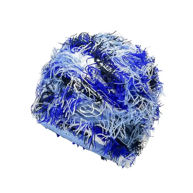 New Wool Hat Embroidery Autumn And Winter Warm Knitted Hat Blue - Shop at LoveMi