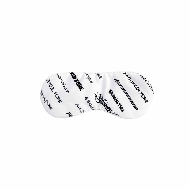 Niche Silk Ice Silk Padded Shoulder Long sleeved Shirt Home Wear White Eye Mask - Shop at LoveMi