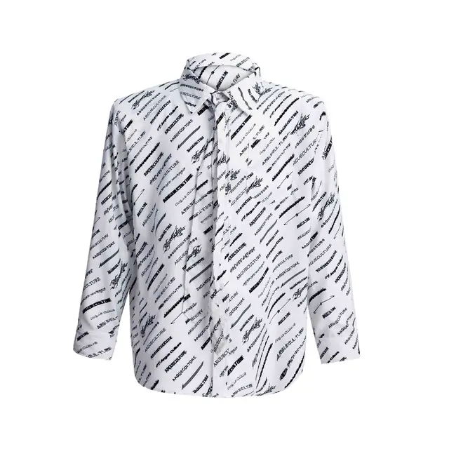 Niche Silk Ice Silk Padded Shoulder Long sleeved Shirt Home Wear White Top - Shop at LoveMi