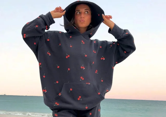 Butterfly Knitted Sweater Casual Long sleeved Hooded Sweater Graphite Color - Shop at LoveMi