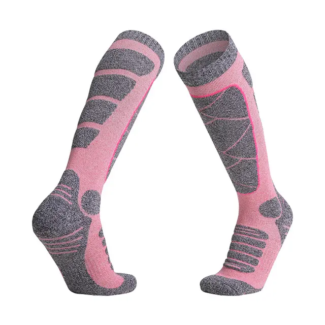 Women's Autumn And Winter Warm Outdoor Sports Socks Terry Sock Female Pink - Shop at LoveMi