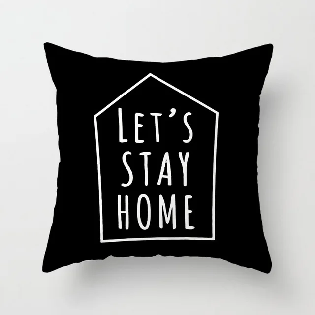 Geometric English Letter Simple And Light Luxury Waist Cushion Pillowcase Stay At Home - Shop at LoveMi
