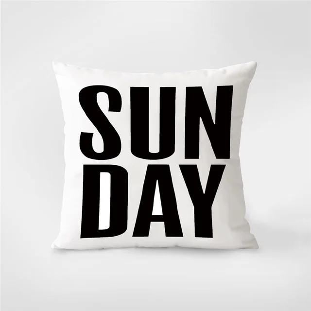 Geometric English Letter Simple And Light Luxury Waist Cushion Pillowcase Sunday - Shop at LoveMi