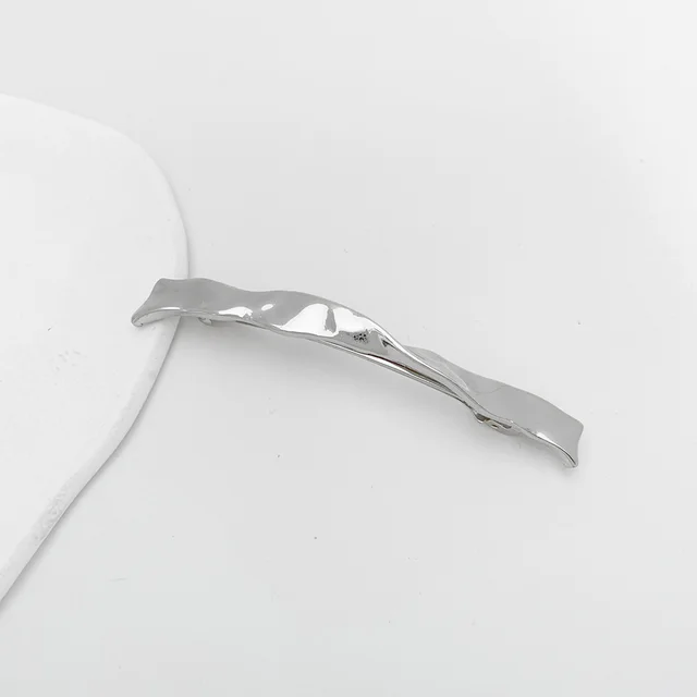 Irregular Spring Clip Alloy Barrettes Loose Clip Back Head 365 White K Pleated - Shop at LoveMi