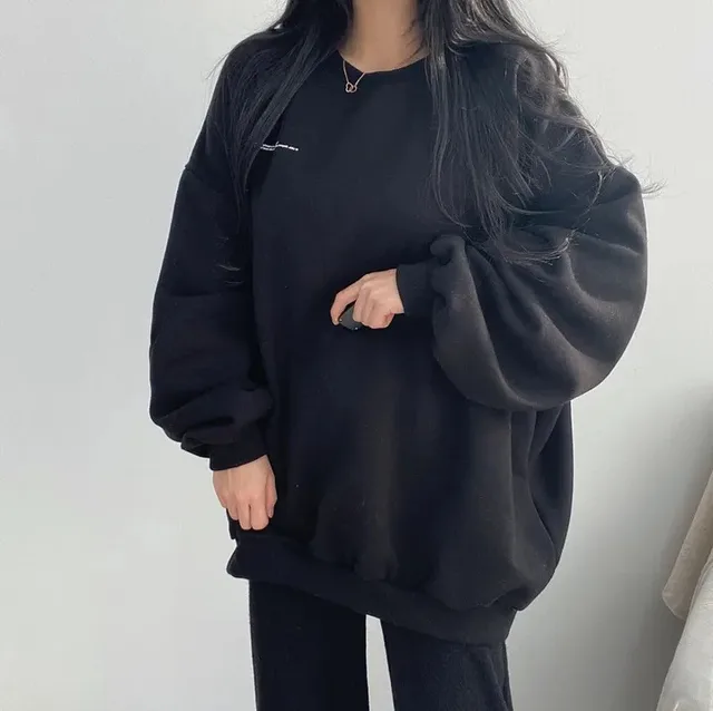 Heavy American Moon Plus Size Long Sleeve Sweater 60277 Black With Velvet - Shop at LoveMi