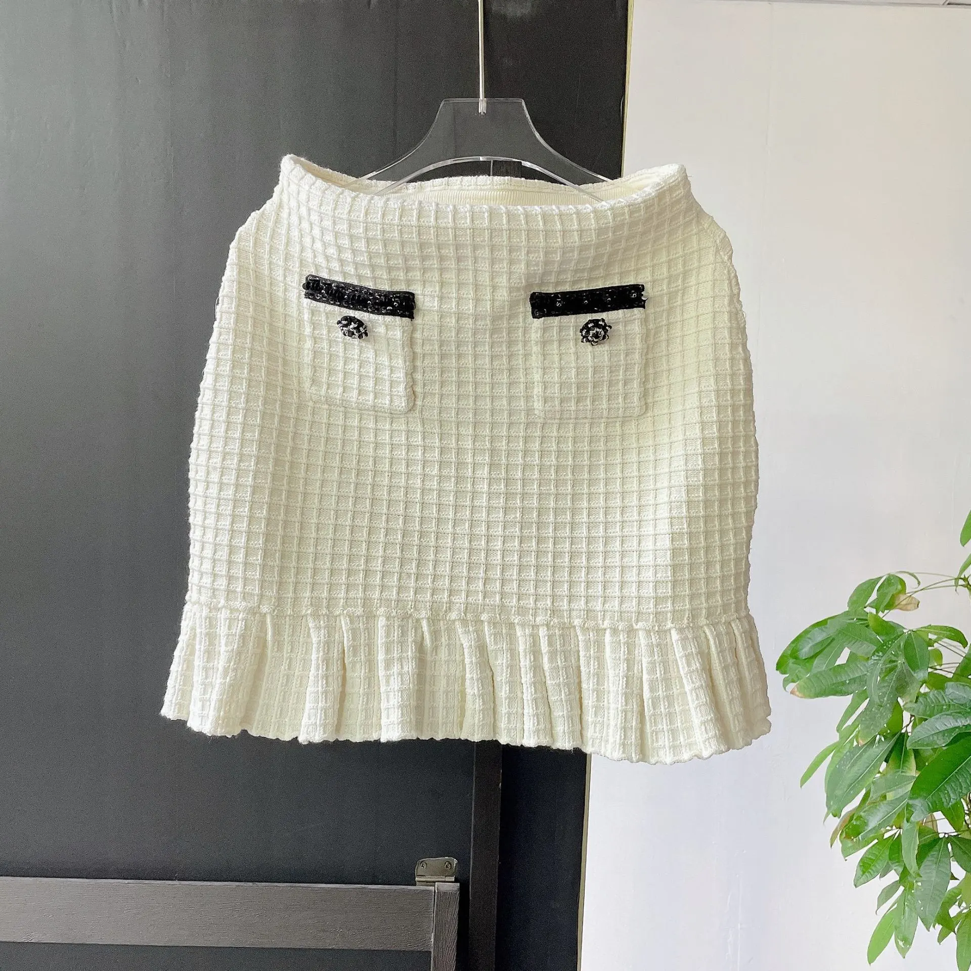 Winter New Women's Clothing Two-piece Skirt Top Knitted - Skirt