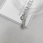 Cold Style Pearl Full Diamond Spring Clip High-grade Chain Elegant Hair Accessories - Pearl Small Size Silver
