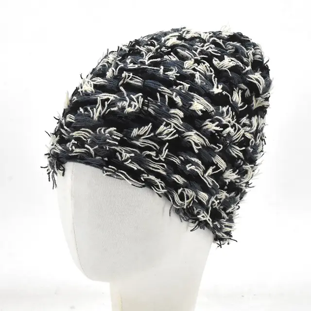 Short Woolen Cap Autumn And Winter Warm Black And White Dark Gray - Shop at LoveMi