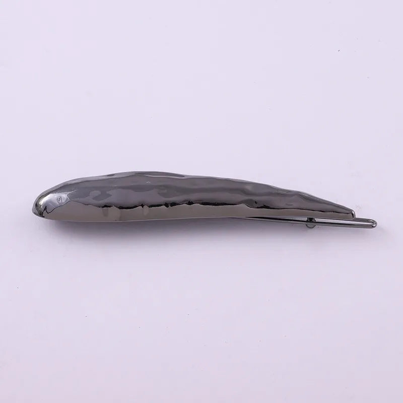Lava Metal Pattern Geometric Hairpin Female European And American Beating Pattern - Gun Black