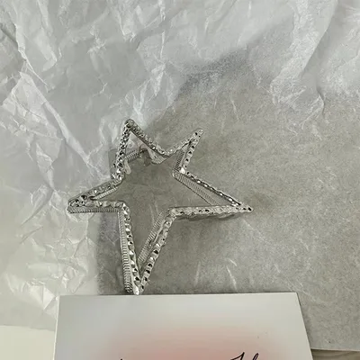 High Sense Metal Heart Grip Simple Silver Star - Shop at LoveMi