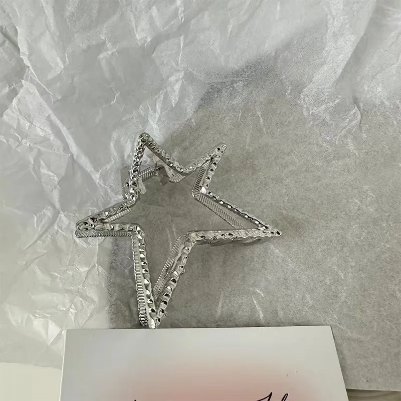 High Sense Metal Heart Grip Simple Silver Star - Shop at LoveMi
