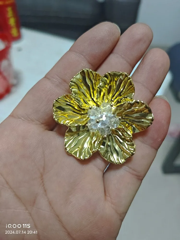 European And American Exaggerated Design Clothing Accessories Button Woven Bohemian Vintage Flower Earrings Golden Hexapetalous Flowers - Shop at LoveMi