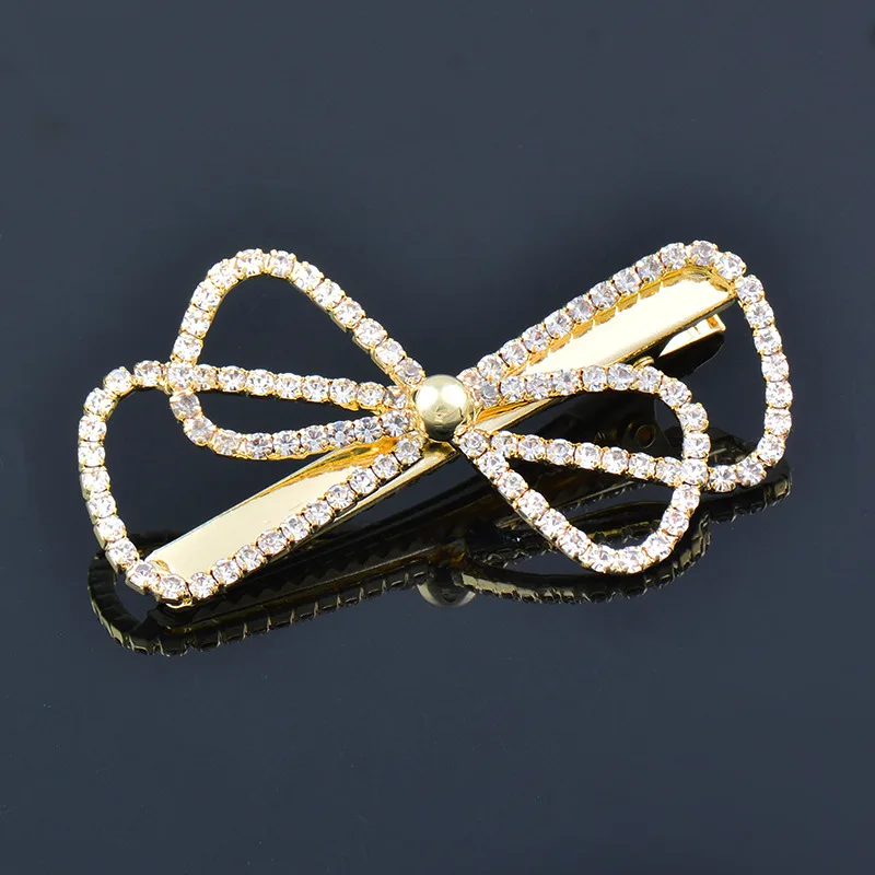 Sweet Rhinestone Pearl Hollowed out Bow Barrettes Ins Type B - Shop at LoveMi