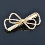 Sweet Rhinestone Pearl Hollowed-out Bow Barrettes Ins - Type B