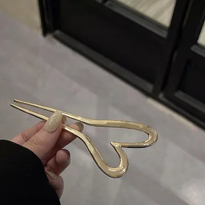 New Simple Love U shaped Alloy Hairpin Back Head Hair Comb Updo Hair X527 Gold - Shop at LoveMi